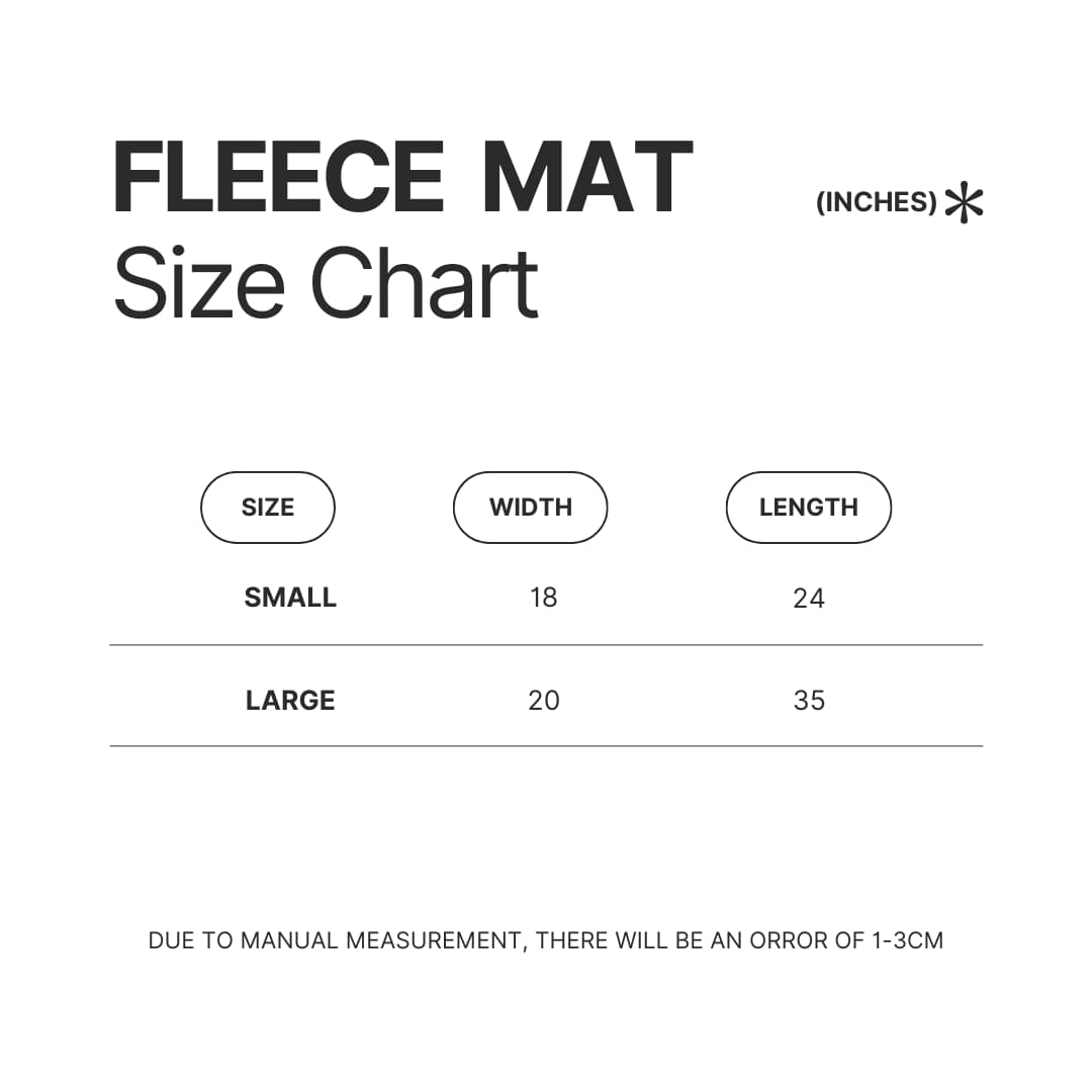 Fleece Mat Size Chart - Betty Boop Merch