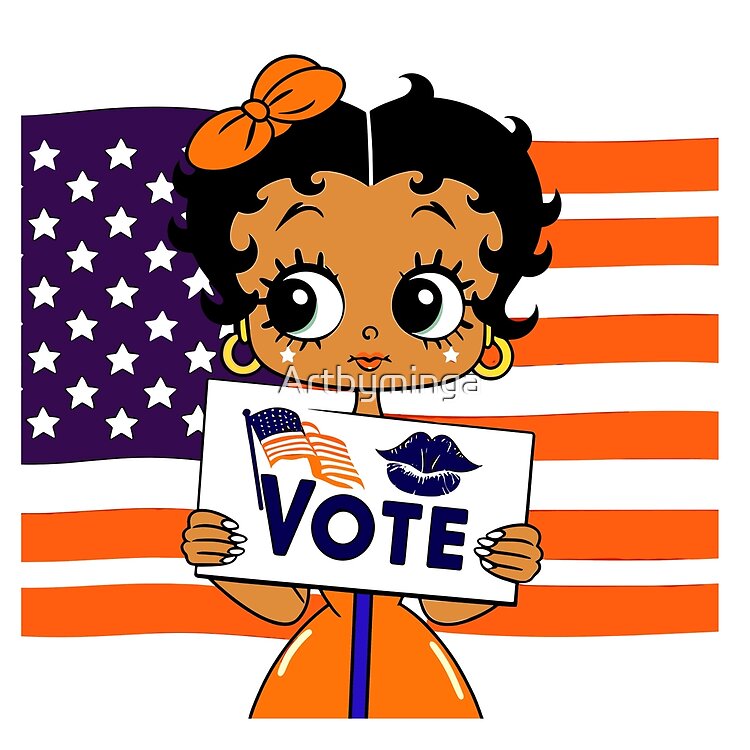 American Flag Betty Boop Inspired Vote Design Tote Bag - Image 2