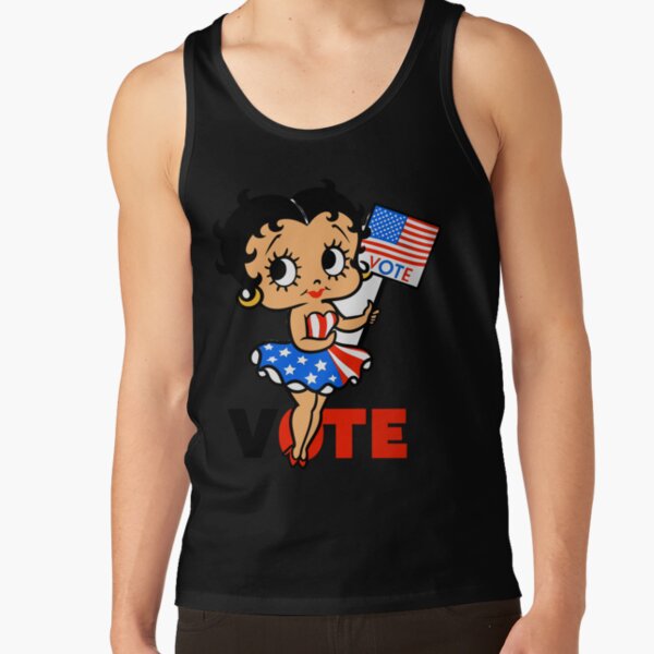 Cute Patriotic Betty Boop Inspired Vote Design Tank Top - Image 2