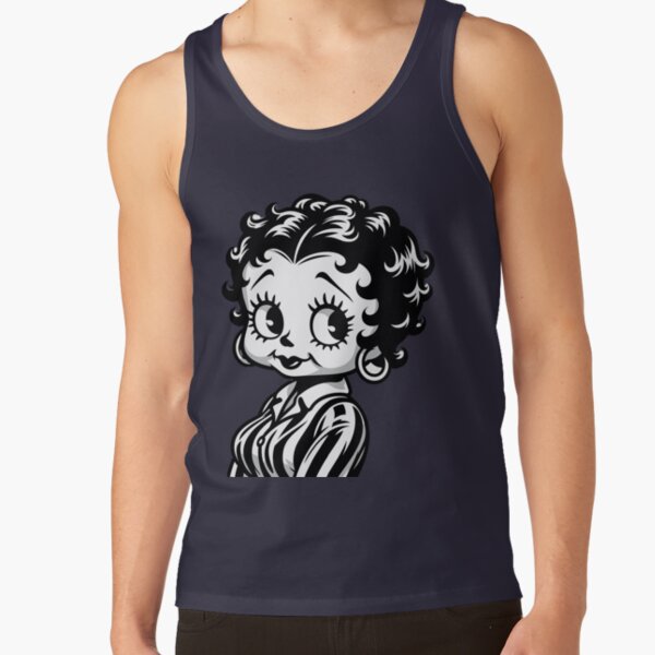 Black And White Betty Boop Inspired Design Tank Top - Image 4