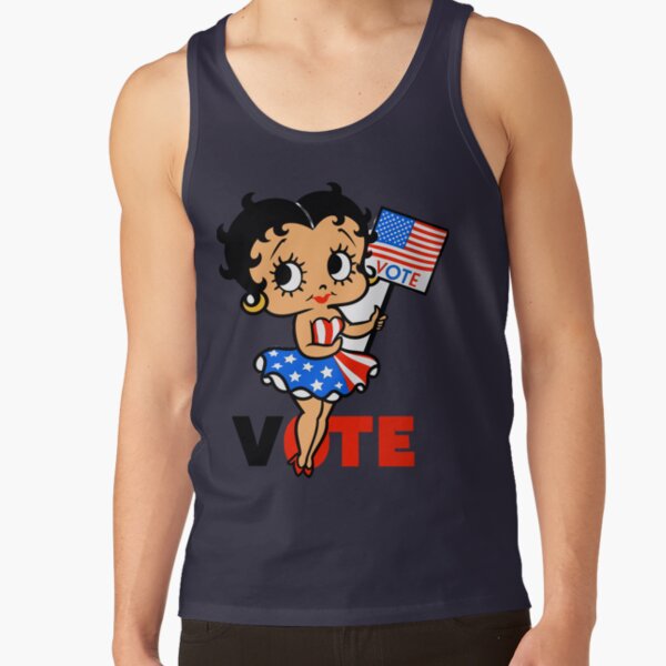 Cute Patriotic Betty Boop Inspired Vote Design Tank Top - Image 5
