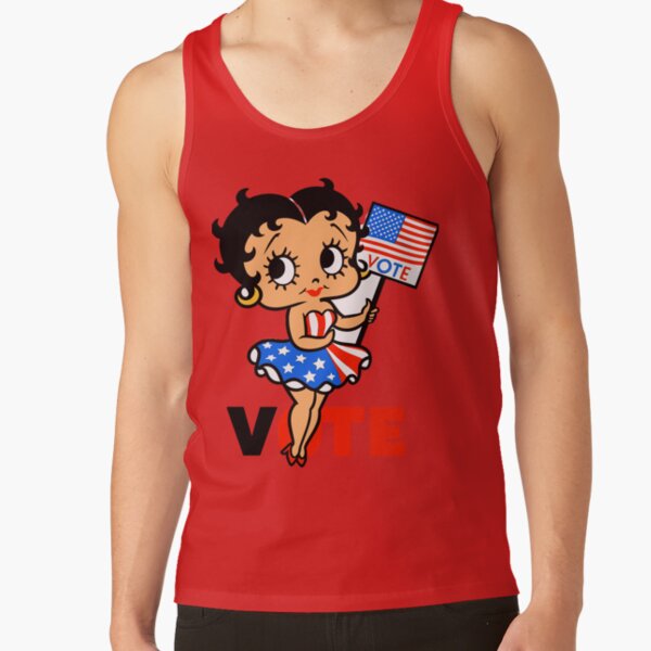 Cute Patriotic Betty Boop Inspired Vote Design Tank Top - Image 4