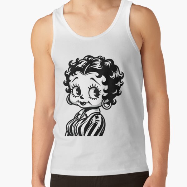 Black And White Betty Boop Inspired Design Tank Top