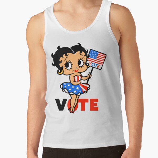 Cute Patriotic Betty Boop Inspired Vote Design Tank Top