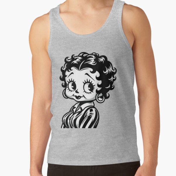 Black And White Betty Boop Inspired Design Tank Top - Image 5