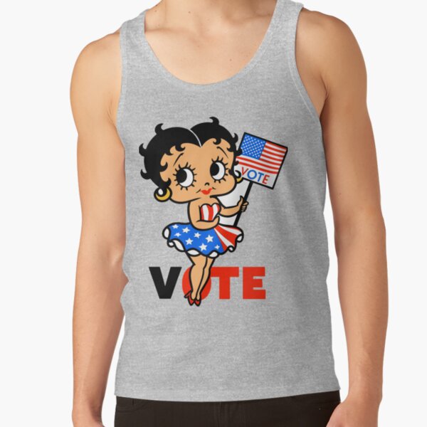 Cute Patriotic Betty Boop Inspired Vote Design Tank Top - Image 6