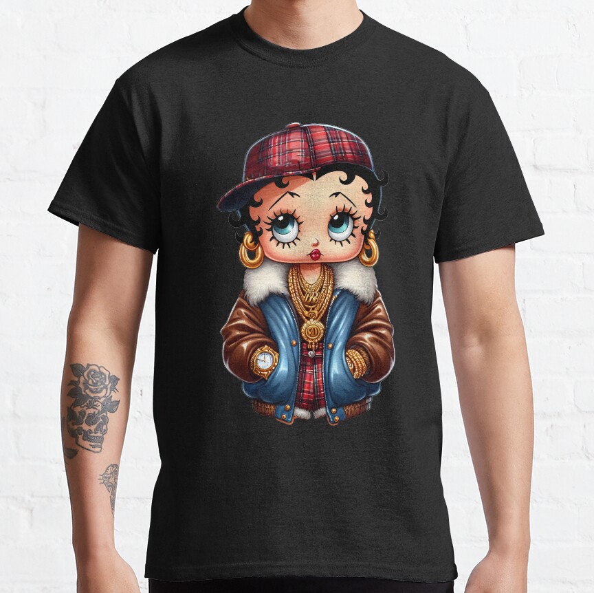 New Betty Boop Stickers T-Shirt - Image 4