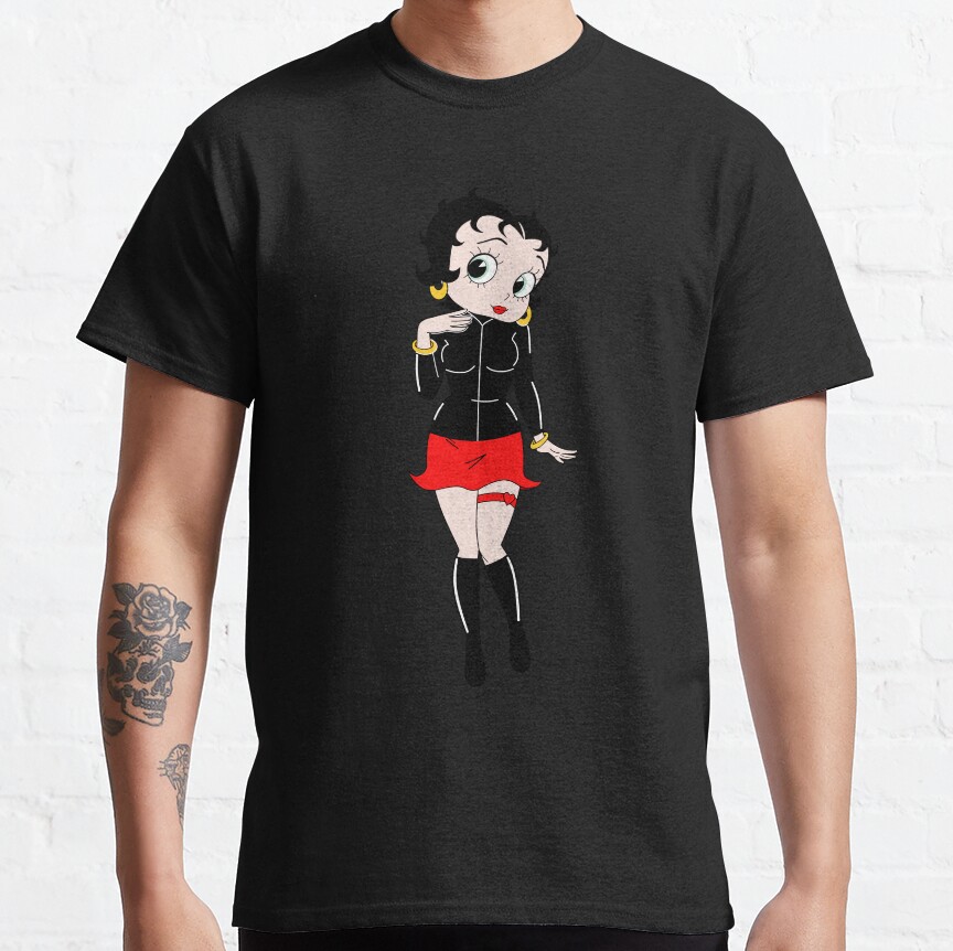 Hot Betty Boop Stickers T-Shirt - Image 2