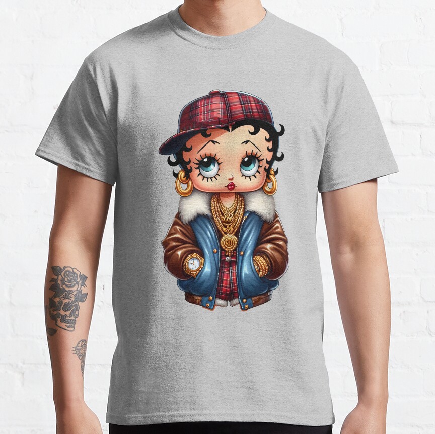New Betty Boop Stickers T-Shirt - Image 7