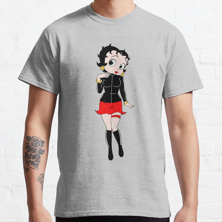 Hot Betty Boop Stickers T-Shirt - Image 4