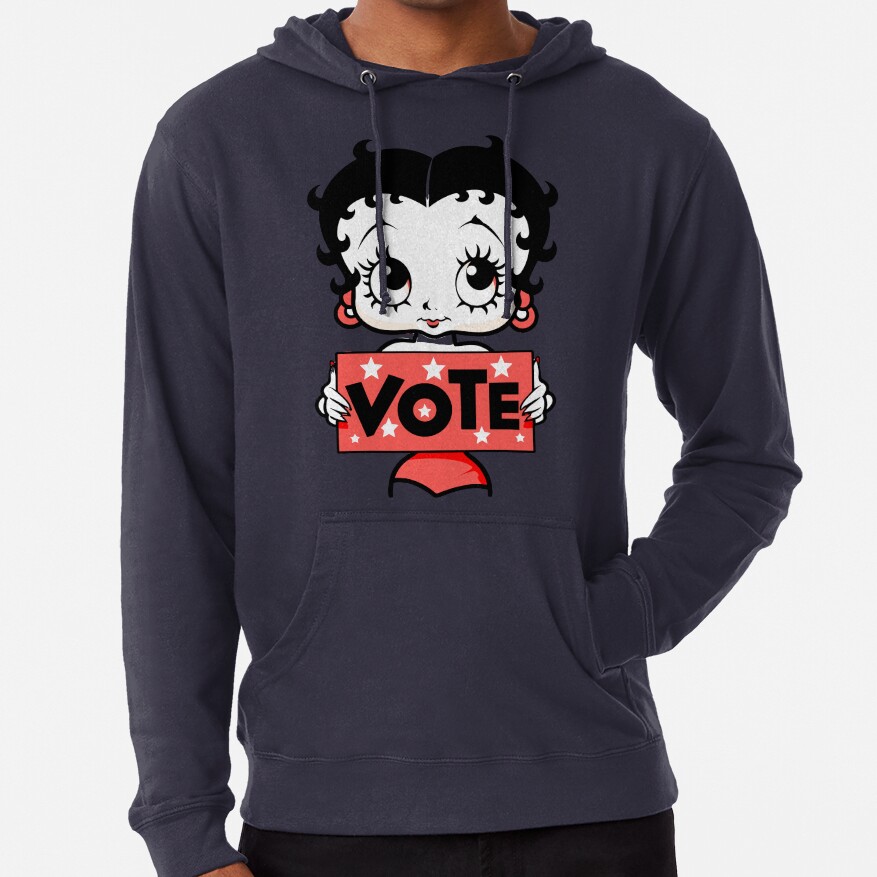 Classic Cute Betty Boop Inspired Vote Design Hoodie - Image 7