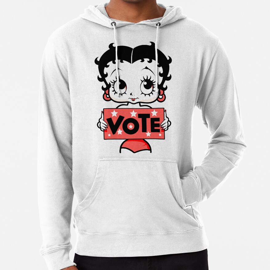 Classic Cute Betty Boop Inspired Vote Design Hoodie - Image 6