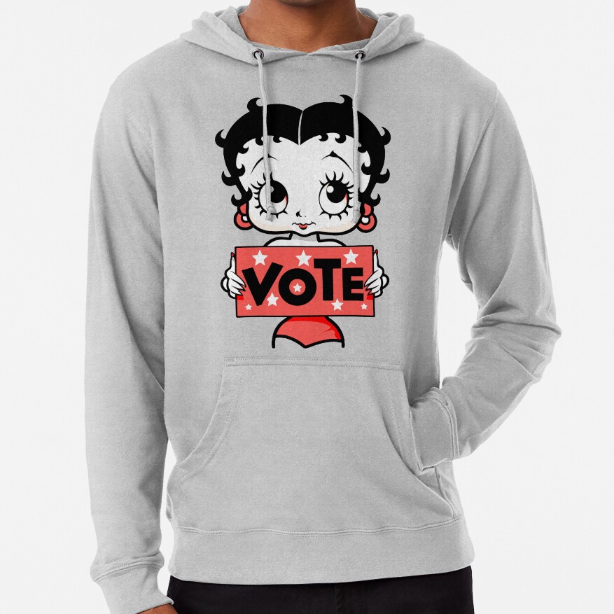 Classic Cute Betty Boop Inspired Vote Design Hoodie - Image 2
