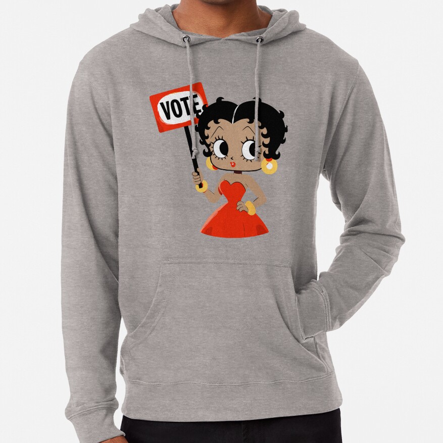 Cute Brown Betty Boop Inspired Vote Design Hoodie