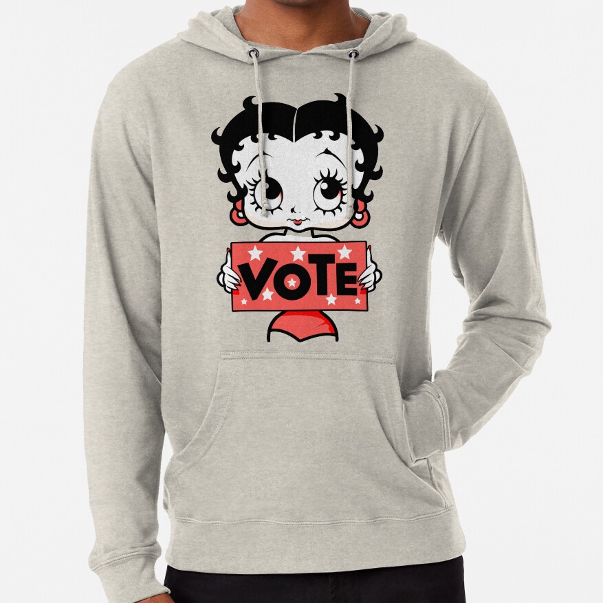 Classic Cute Betty Boop Inspired Vote Design Hoodie - Image 4