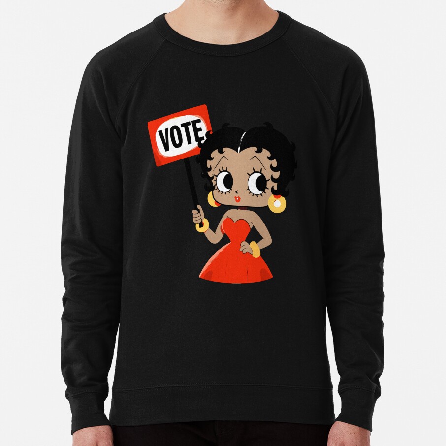 Cute Brown Betty Boop Inspired Vote Sweatshirt - Image 2