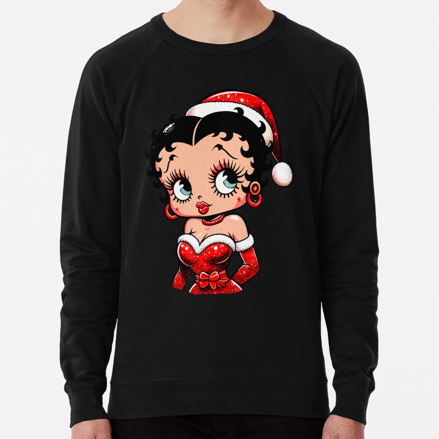Merry Christmas Cute Betty Boop Design Sweatshirt - Image 6