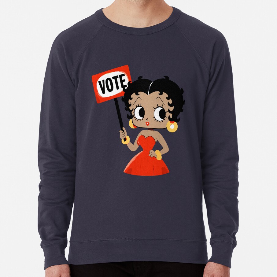 Cute Brown Betty Boop Inspired Vote Sweatshirt - Image 5