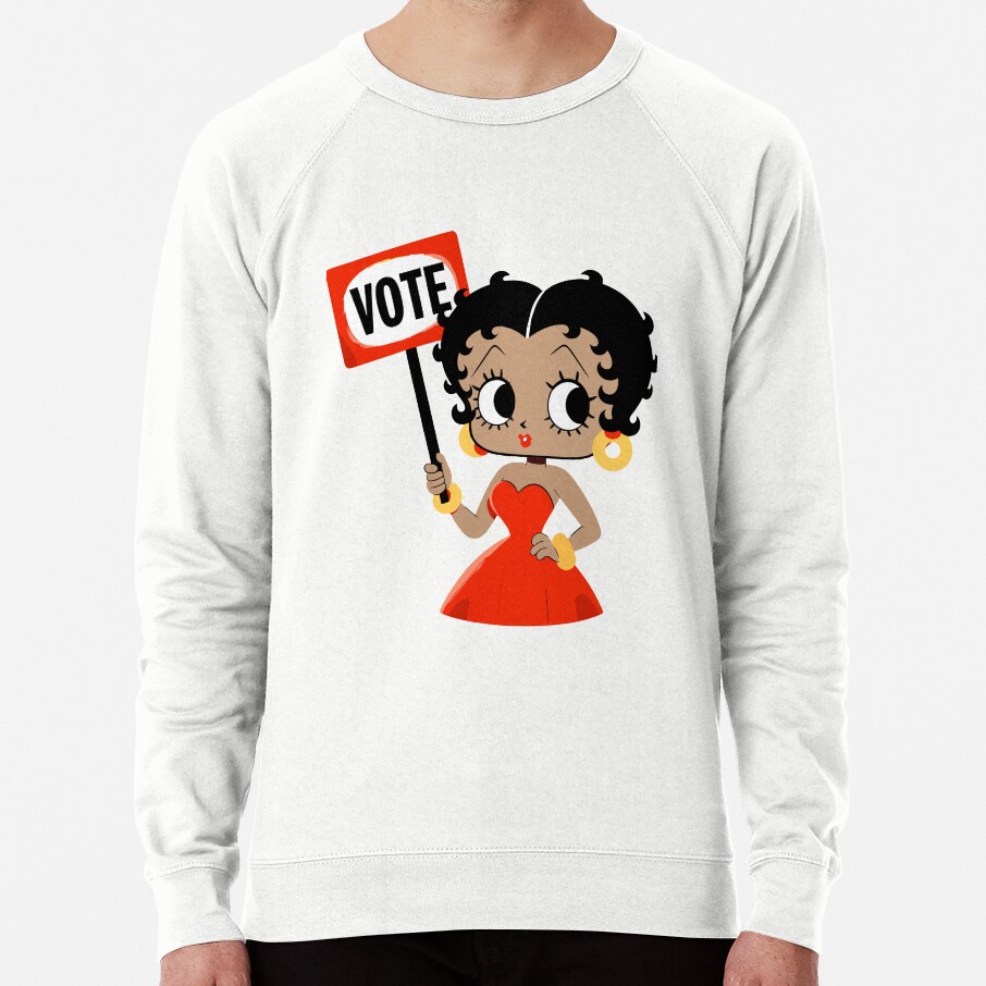 Cute Brown Betty Boop Inspired Vote Sweatshirt
