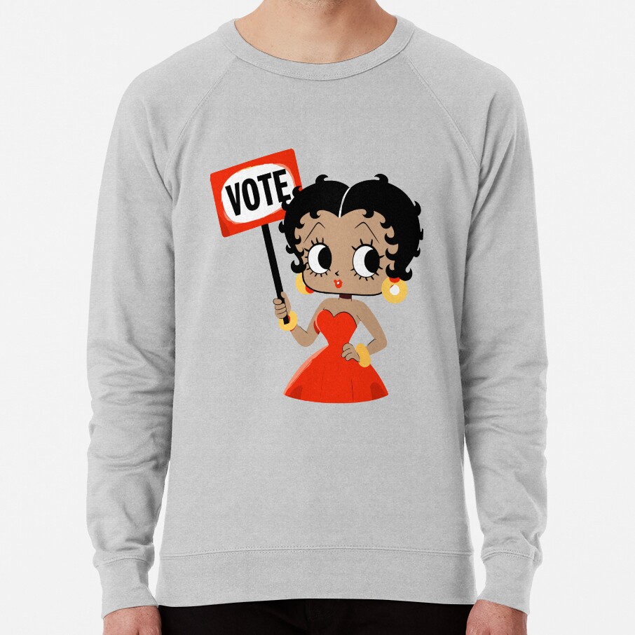 Cute Brown Betty Boop Inspired Vote Sweatshirt - Image 7