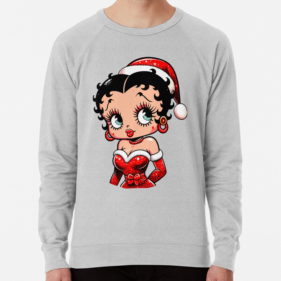Merry Christmas Cute Betty Boop Design Sweatshirt - Image 5