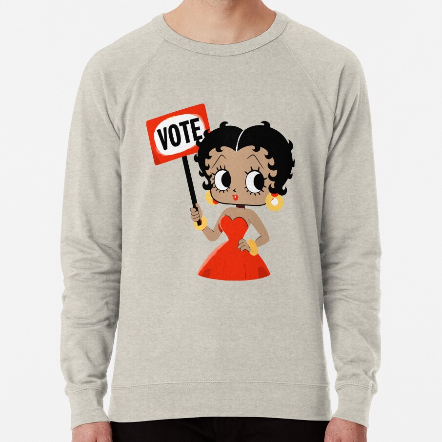 Cute Brown Betty Boop Inspired Vote Sweatshirt - Image 6