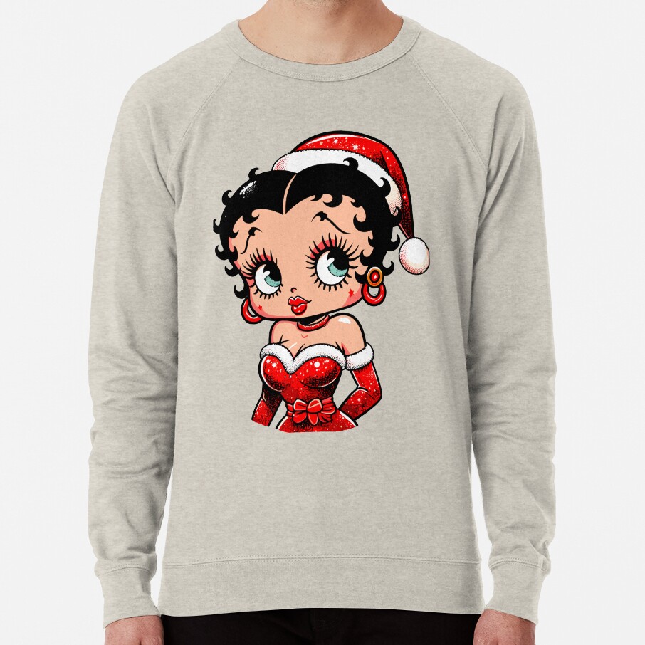 Merry Christmas Cute Betty Boop Design Sweatshirt - Image 2