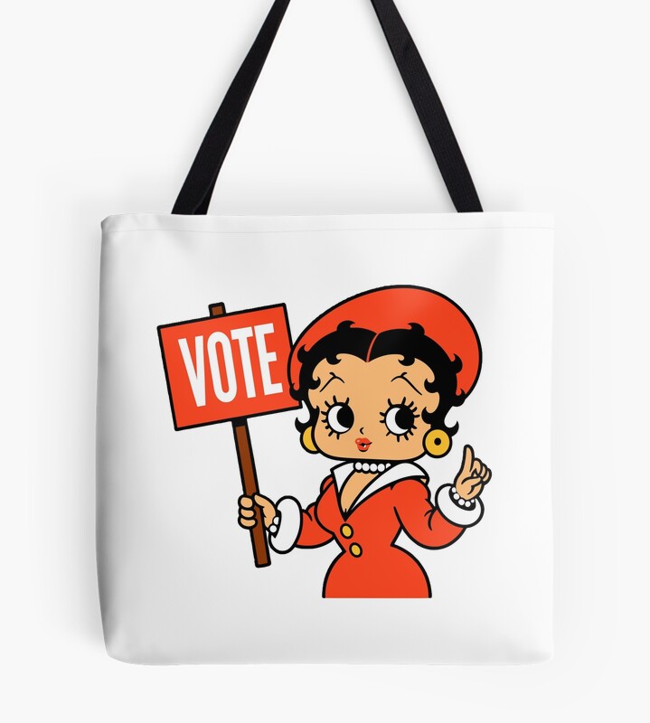 Betty Boop Inspired Red Vote Design Tote Bag
