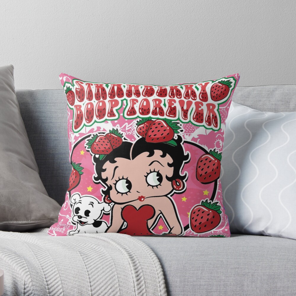 Strawberry Betty Boop Throw Pillow