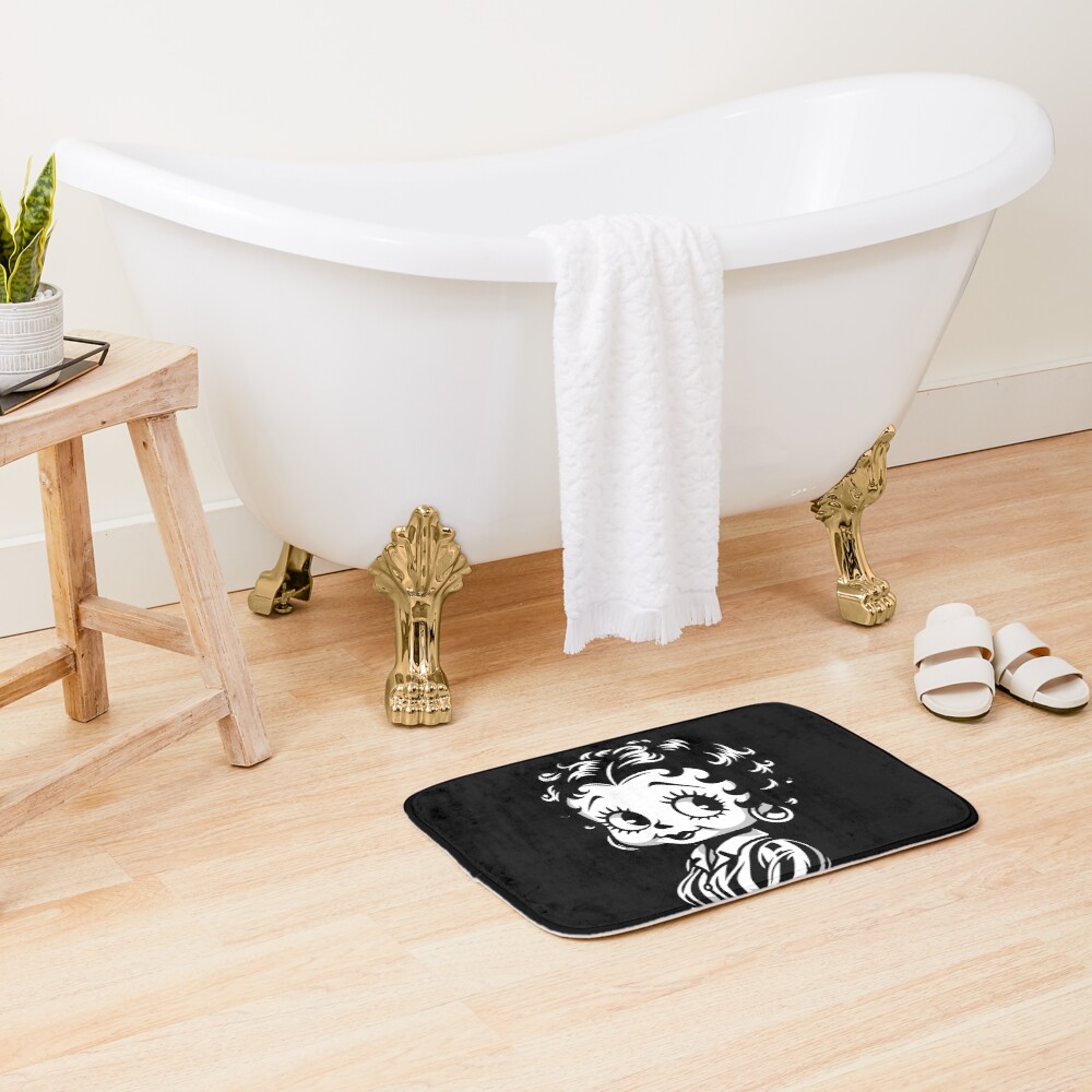 Black And White Betty Boop Inspired Design Bath Mat - Image 2