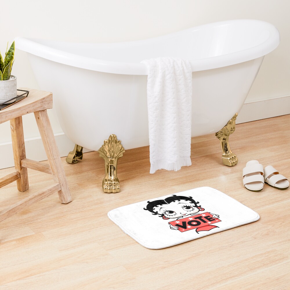 Classic Cute Betty Boop Inspired Vote Design Bath Mat - Image 2
