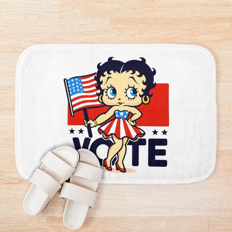 Patriotic Betty Boop Inspired Vote Design Bath Mat - Image 3