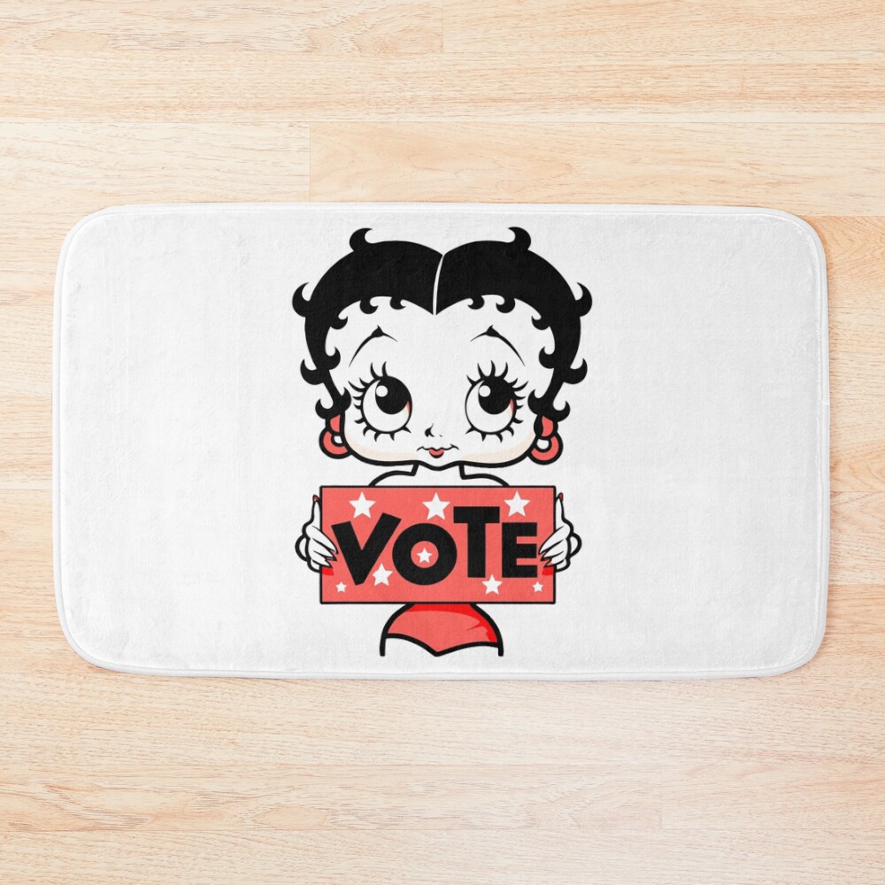 Classic Cute Betty Boop Inspired Vote Design Bath Mat