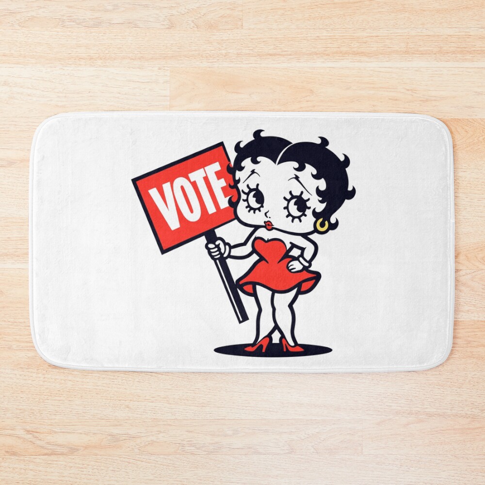 Classic Betty Boop Inspired Vote Design Bath Mat