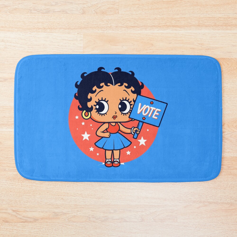 Adorable Little Betty Boop Inspired Vote Design Bath Mat
