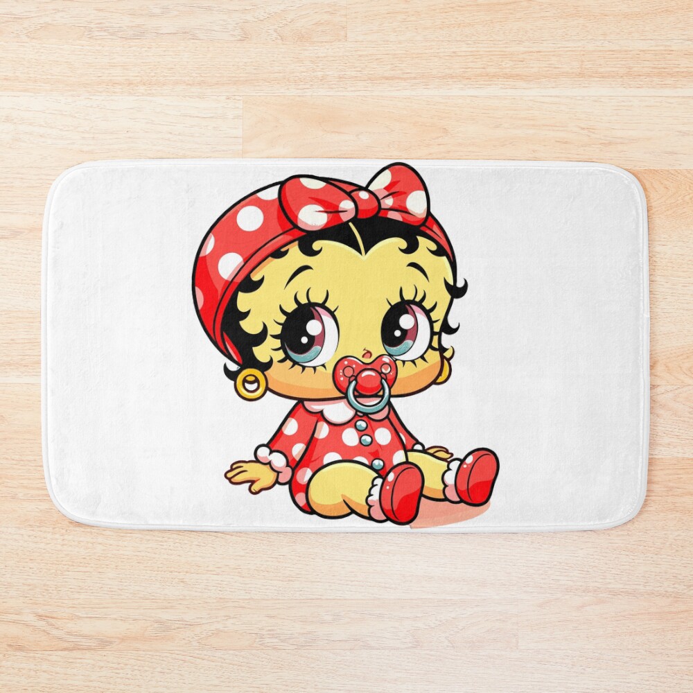 Cute Baby Betty Boop In Red Bath Mat